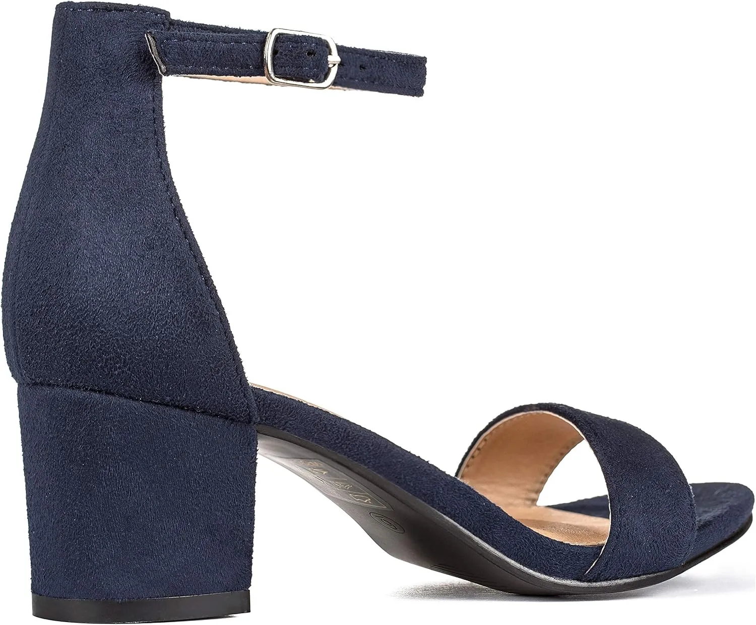ILLUDE Women's Open Toe Ankle Strap Low Block Chunky Heels Sandals Party Dress Pumps Shoes