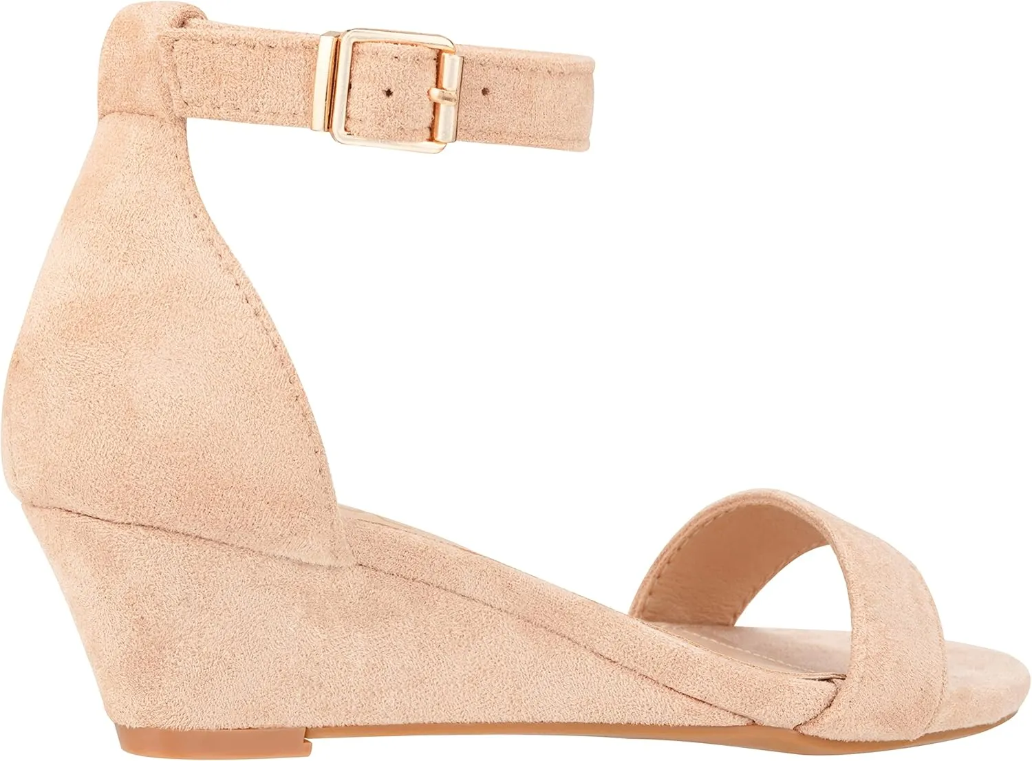ILLUDE Women's Open Toe Ankle Strap Low Wedge Sandal Comfortable Platform Heeled Sandals