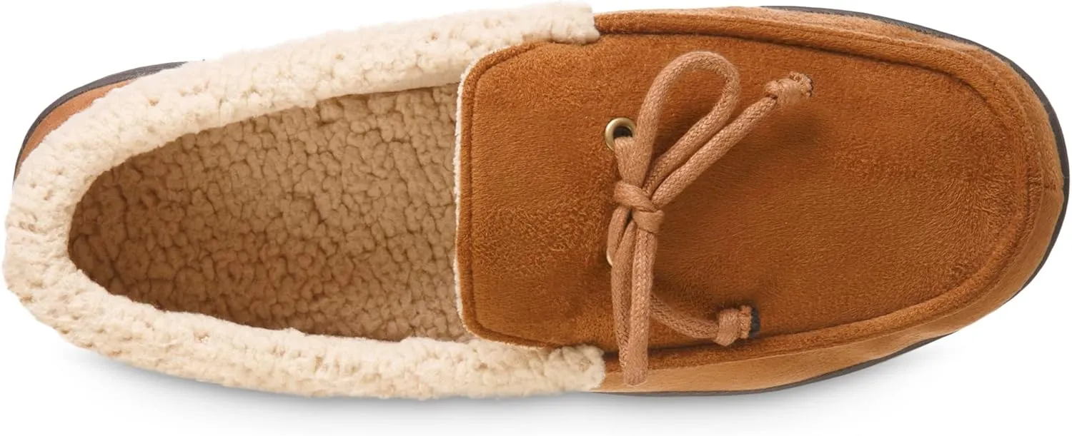 isotoner Men's Recycled Advanced Memory Foam Microsuede Vincent Eco Comfort Moccasin Slippers
