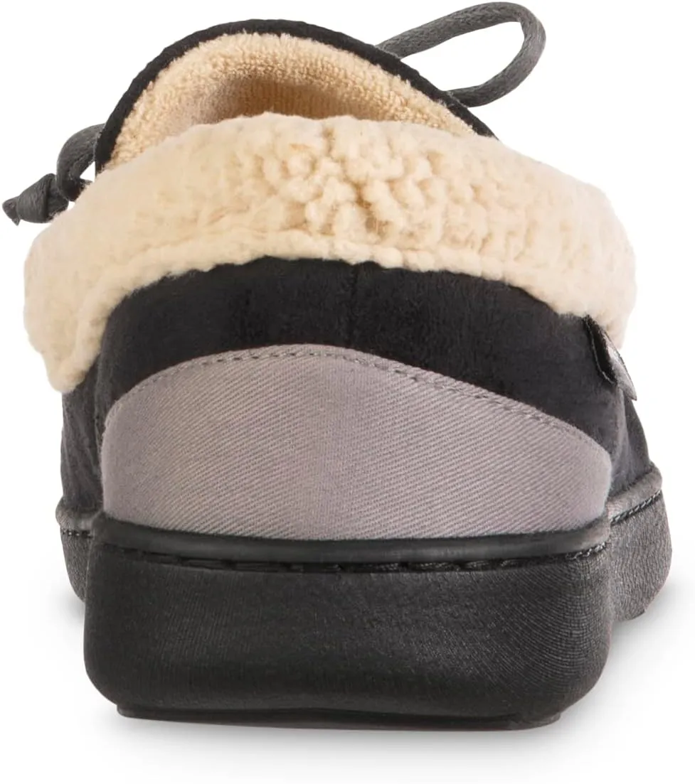 isotoner Men's Recycled Advanced Memory Foam Microsuede Vincent Eco Comfort Moccasin Slippers