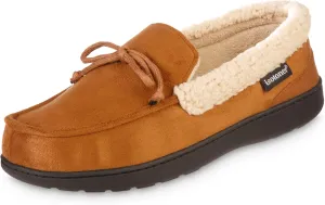 isotoner Men's Recycled Advanced Memory Foam Microsuede Vincent Eco Comfort Moccasin Slippers
