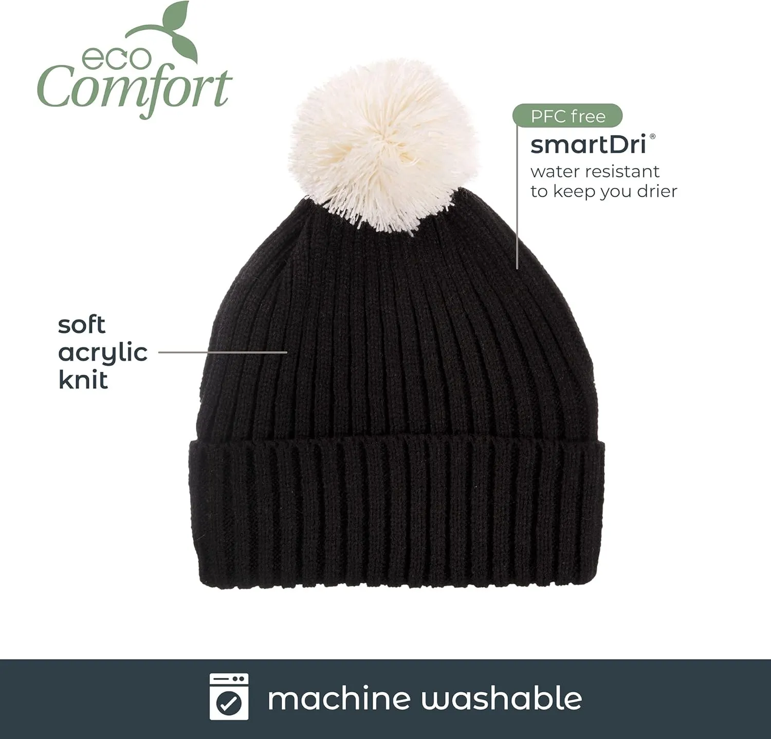 isotoner Women's Standard Water Repellent Cold Weather Soft Cozy Knit Hat with Yarn Pom