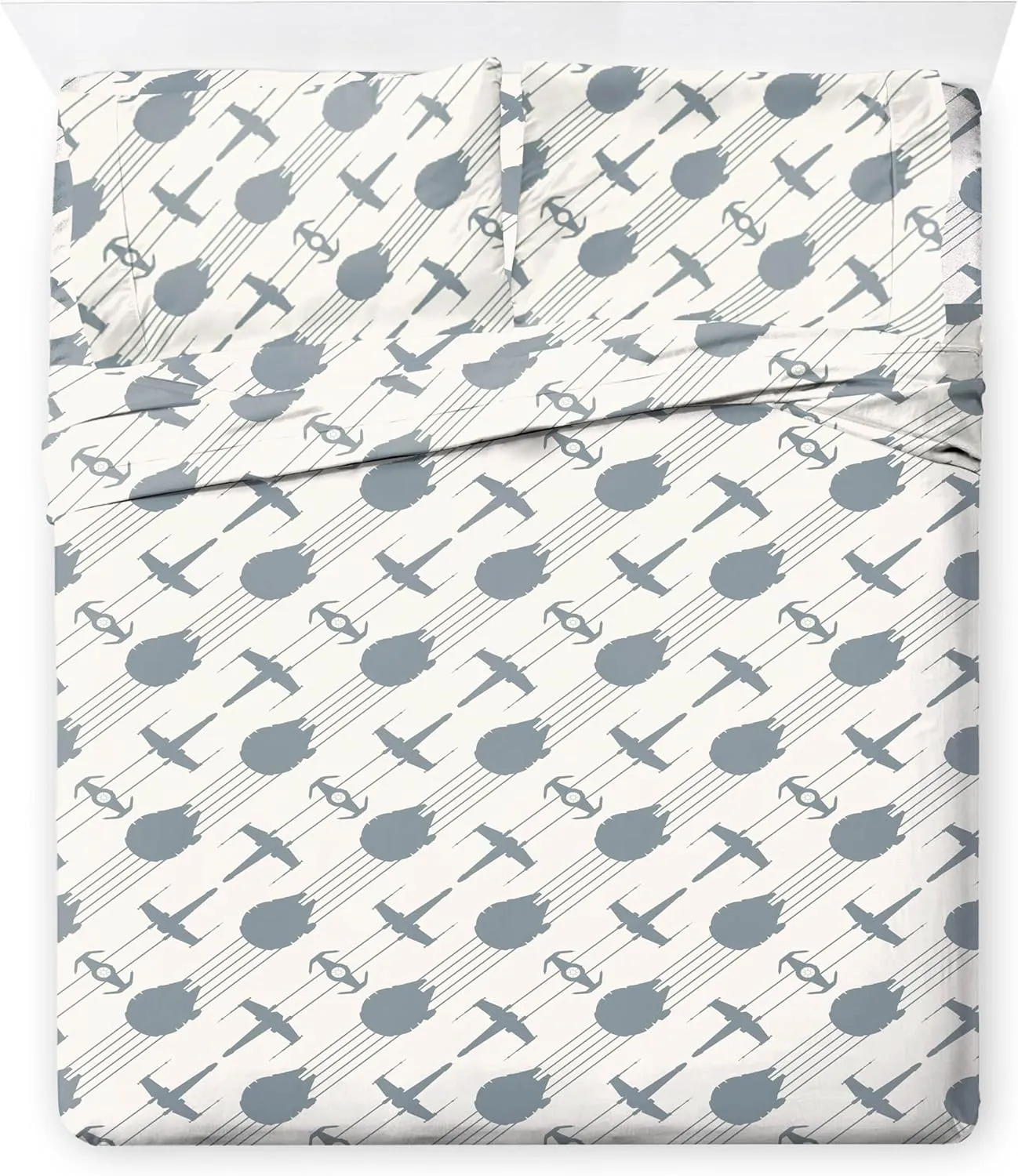 Jay Franco Star Wars Full Size Comforter Set - 7 Piece Bedding Includes Sheet Set & Pillow Covers - Super Soft Cozy Bedding with Death Star and Millennium Falcon