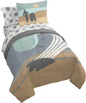 Jay Franco Star Wars Full Size Comforter Set - 7 Piece Bedding Includes Sheet Set & Pillow Covers - Super Soft Cozy Bedding with Death Star and Millennium Falcon