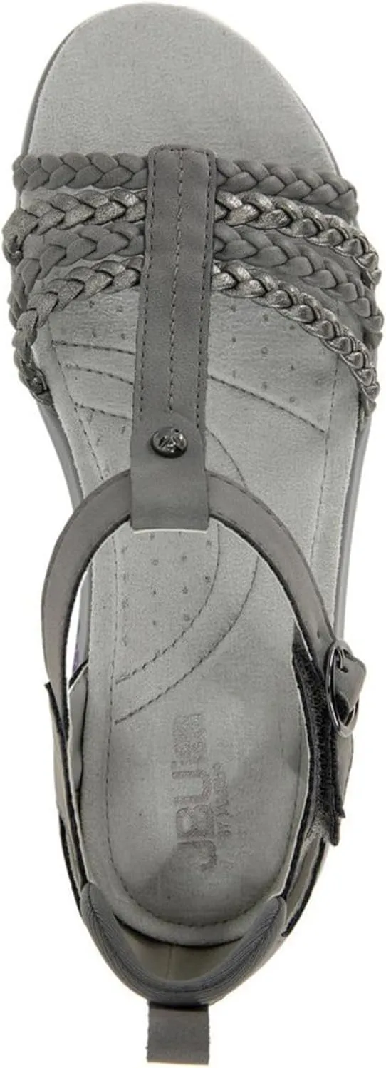 JBU Prague Women's Comfort Casual Adjustable Ankle Strap Flat Open Toe Classic Fashion Sandals