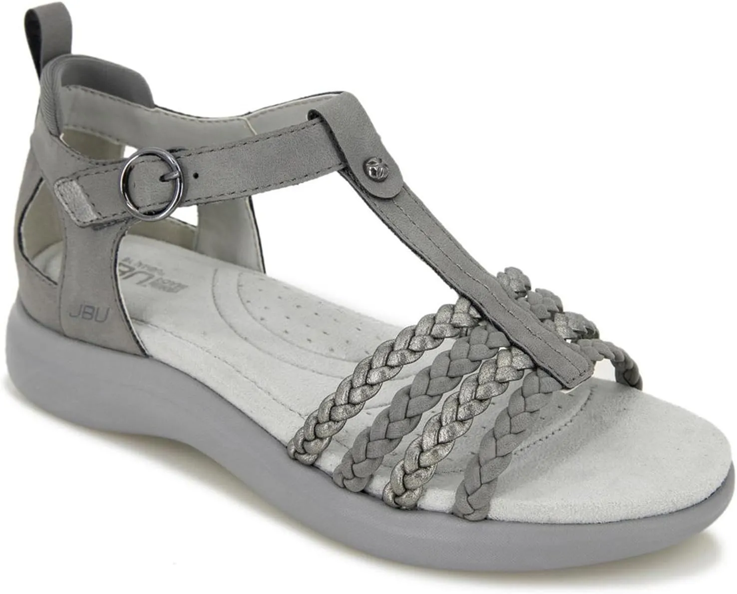 JBU Prague Women's Comfort Casual Adjustable Ankle Strap Flat Open Toe Classic Fashion Sandals