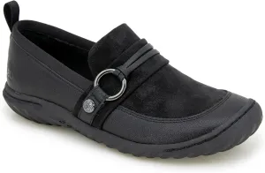JBU Women's Phoebe Slip On Fashion Comfort Loafer Flat, Black, 9