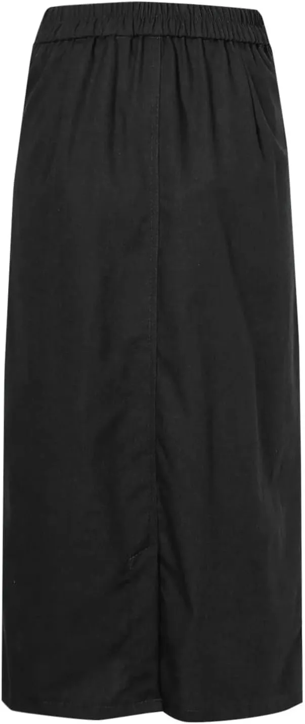 Jegsnoe Women's High Waist Cotton Linen Skirts Autumn Solid Mid-Length Elegant Office Lady Skirt
