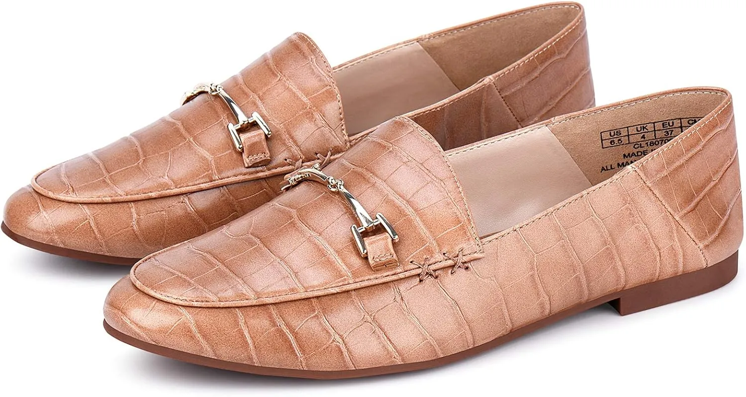 JENN ARDOR Loafers for Women Flats Shoes Womens Penny Loafers Slip On Pointed Toe Comfortable Office Work Driving Flats Fashion Dress Shoes for Women