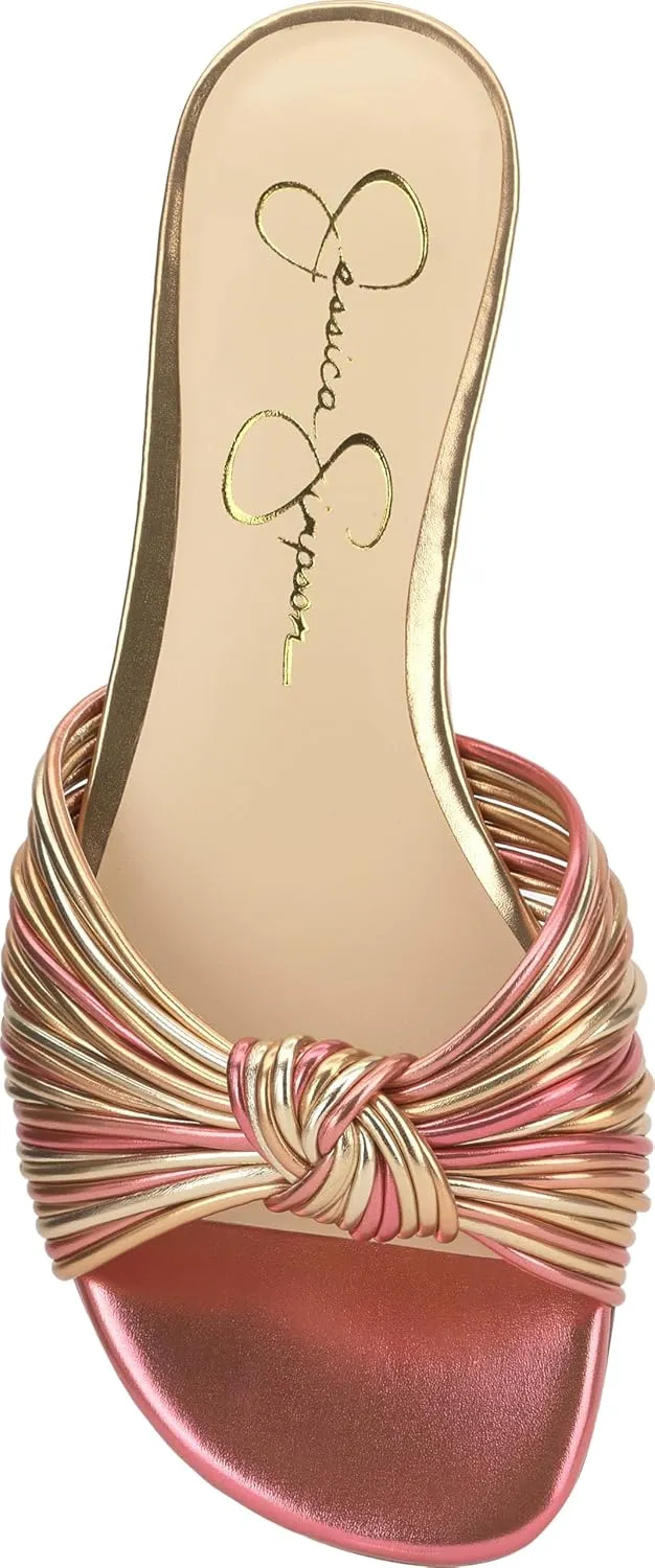 Jessica Simpson Womens Dydra Denim Slip-On Slide Sandals