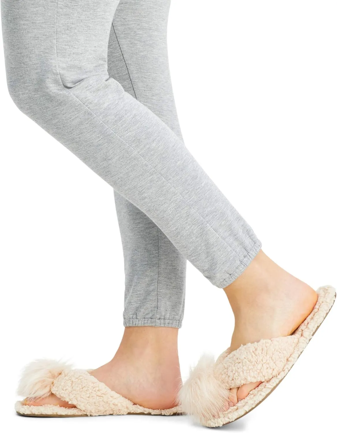 Jessica Simpson Women's Plush Marshmallow Slide-On Sandal House Slippers with Memory Foam