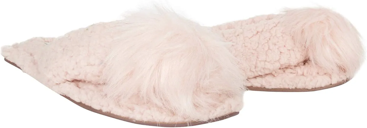 Jessica Simpson Women's Plush Marshmallow Slide-On Sandal House Slippers with Memory Foam