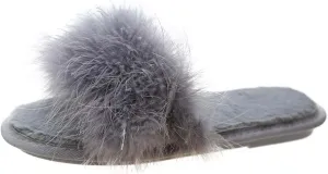 JOEupin Women's Furry Faux Fur Slippers Cozy Memory Foam House Slippers Soft Comfy Flat Slide Sandals Indoor