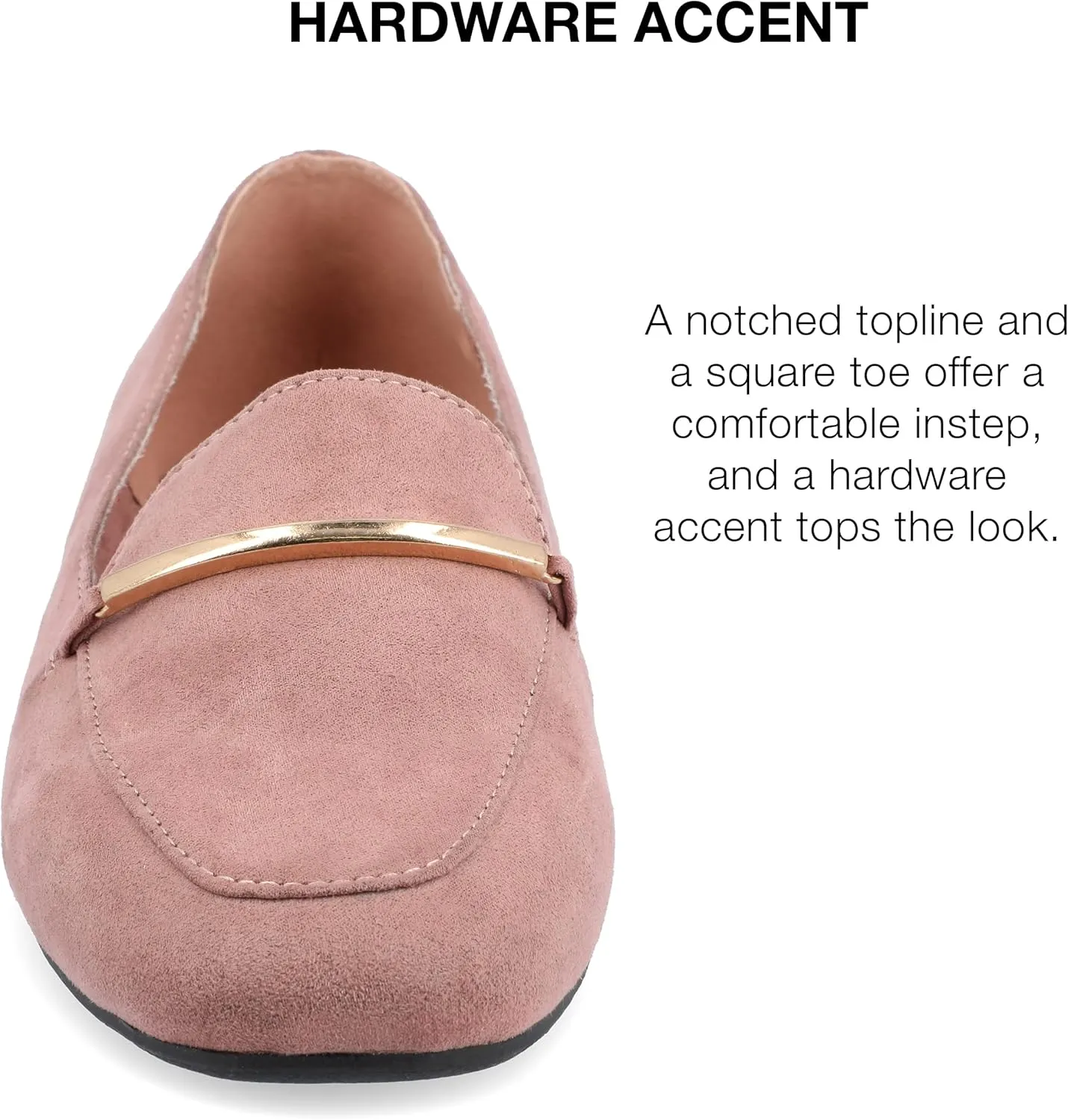 Journee Womens Loafer Flat Notched Topline Square Toe Slip-On Block Heel - Wrenn Casual Dress Shoe