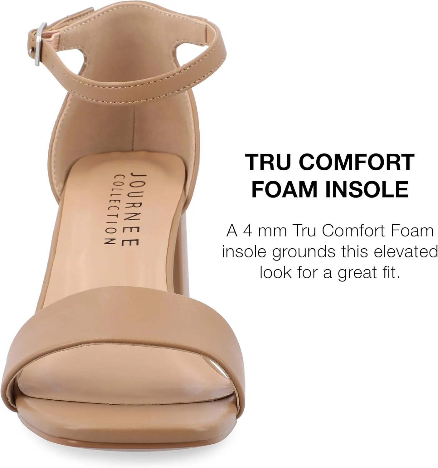 Journee Women's Valenncia SuperNatural Shades Tru Comfort Foam Open Square Toe Ankle Strap Sandals