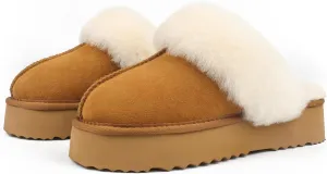 JOY IN LOVE Fuzzy Slippers for Women Memory Foam Flat Outdoor Indoor Faux Fur Cozy Slippers