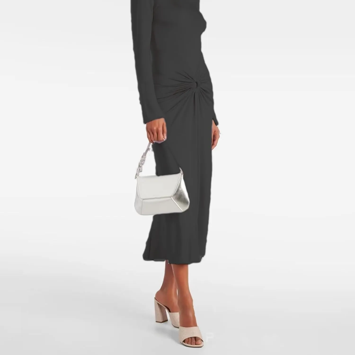 keleimusi Women's Trendy Square Toe Block Heel Dress Mules with Wide Strap