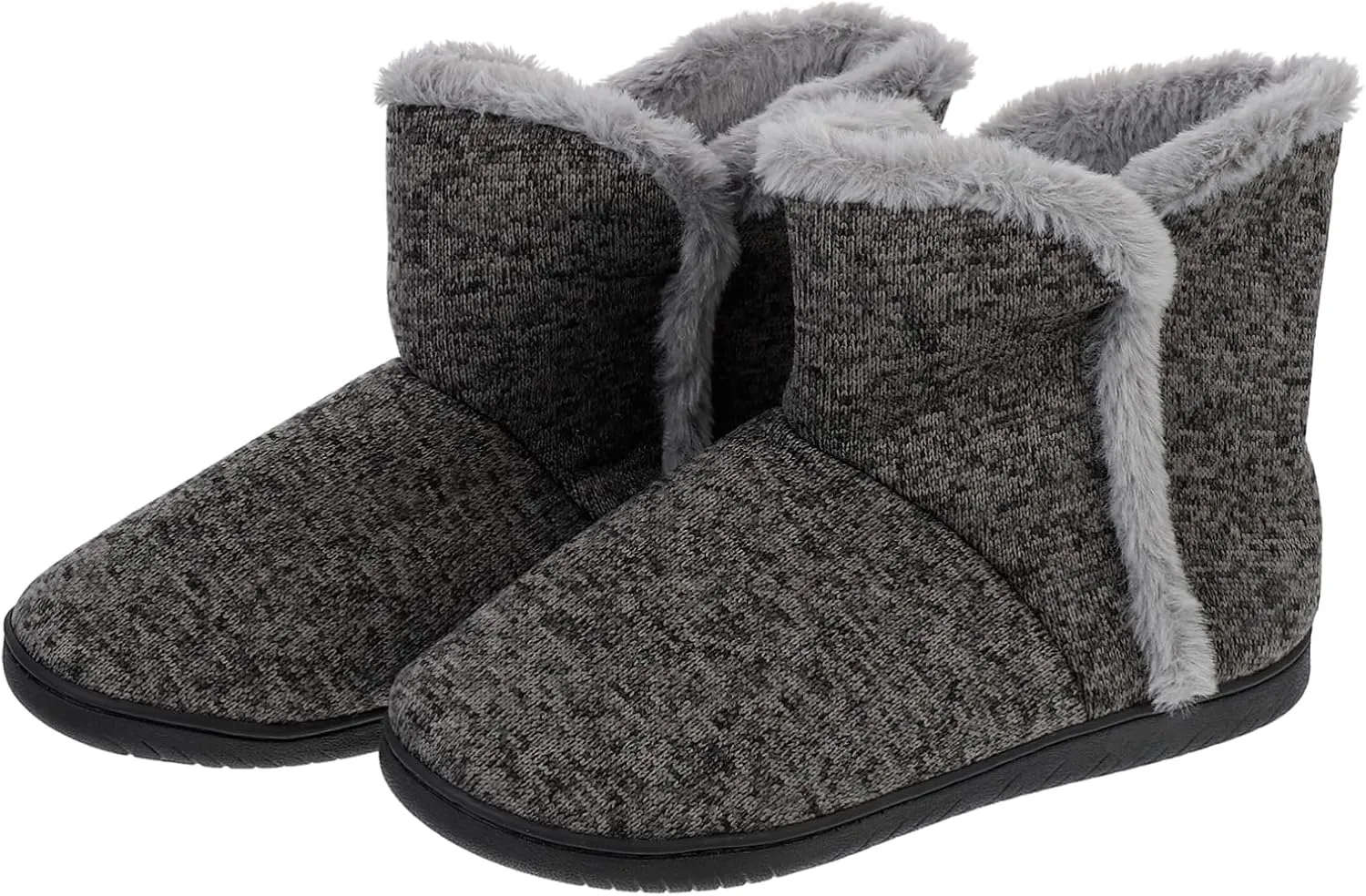 KESYOO High Top Warm Slippers for Men Winter Home Boots Soft Slip On Shoes for Cozy Comfort Grey Size 43 44 Fits 42 43