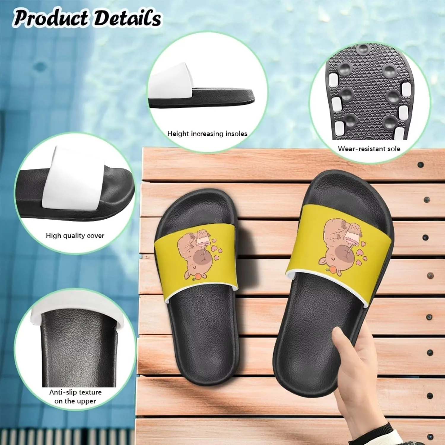 Kids Slide Sandals Footbed Sandal Comfort Toddler Slip On Summer Slippers for Beach Pool Little Big Kid