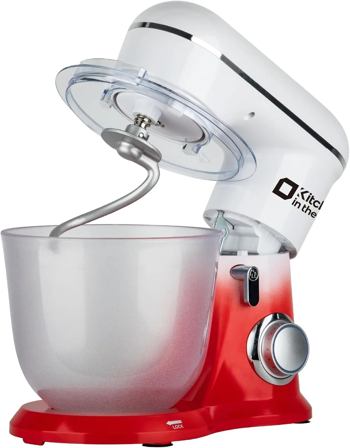 Kitchen in the box Stand Mixer, 5QT   4.5QT Two bowls Electric Food Mixer, 10 Speeds Kitchen Mixer for Daily Use with Egg Whisk,Dough Hook,Flat Beater (Gradient Red, 5QT)