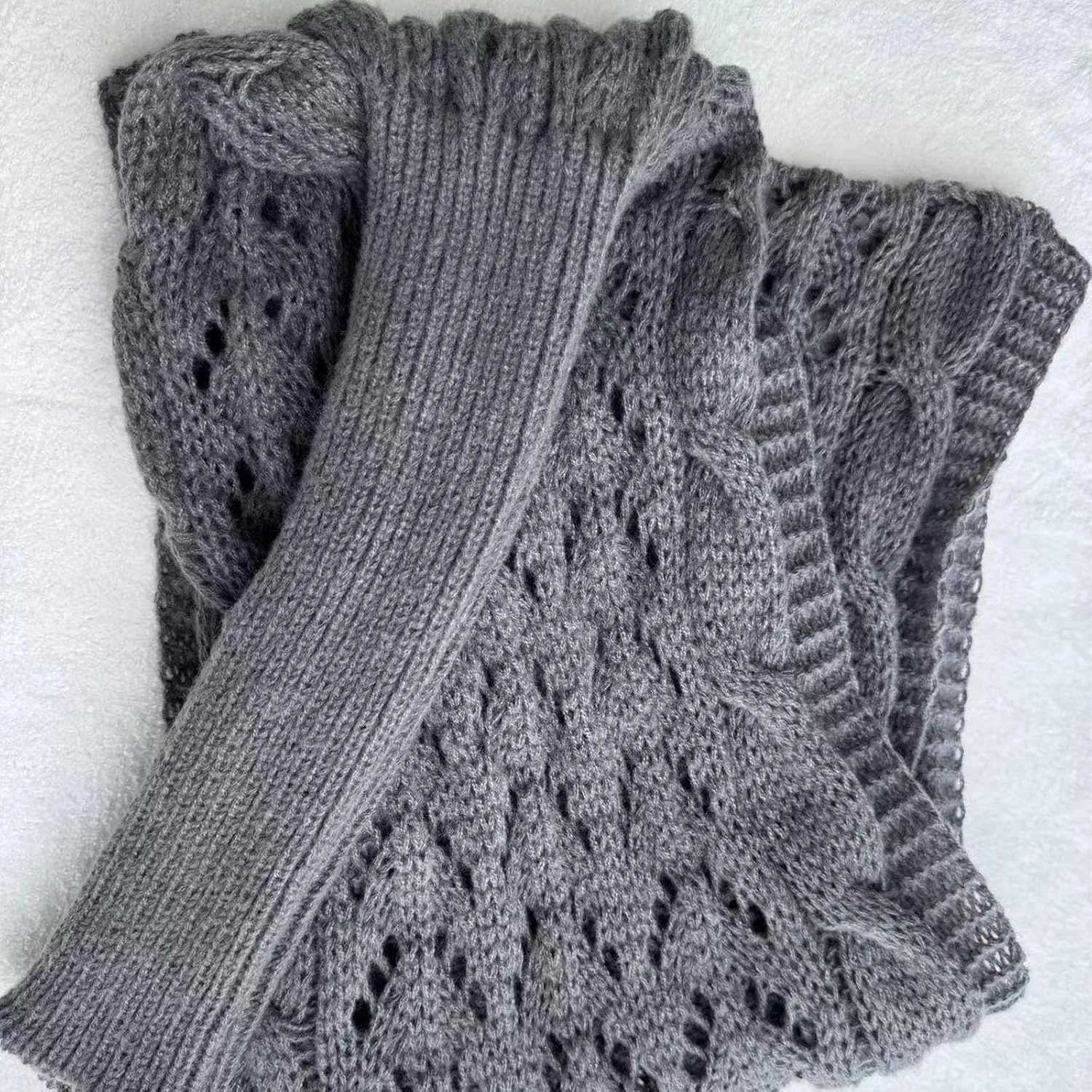 Knitted Cable Wrap Shawl with Sleeves, Multifunctional Scarf