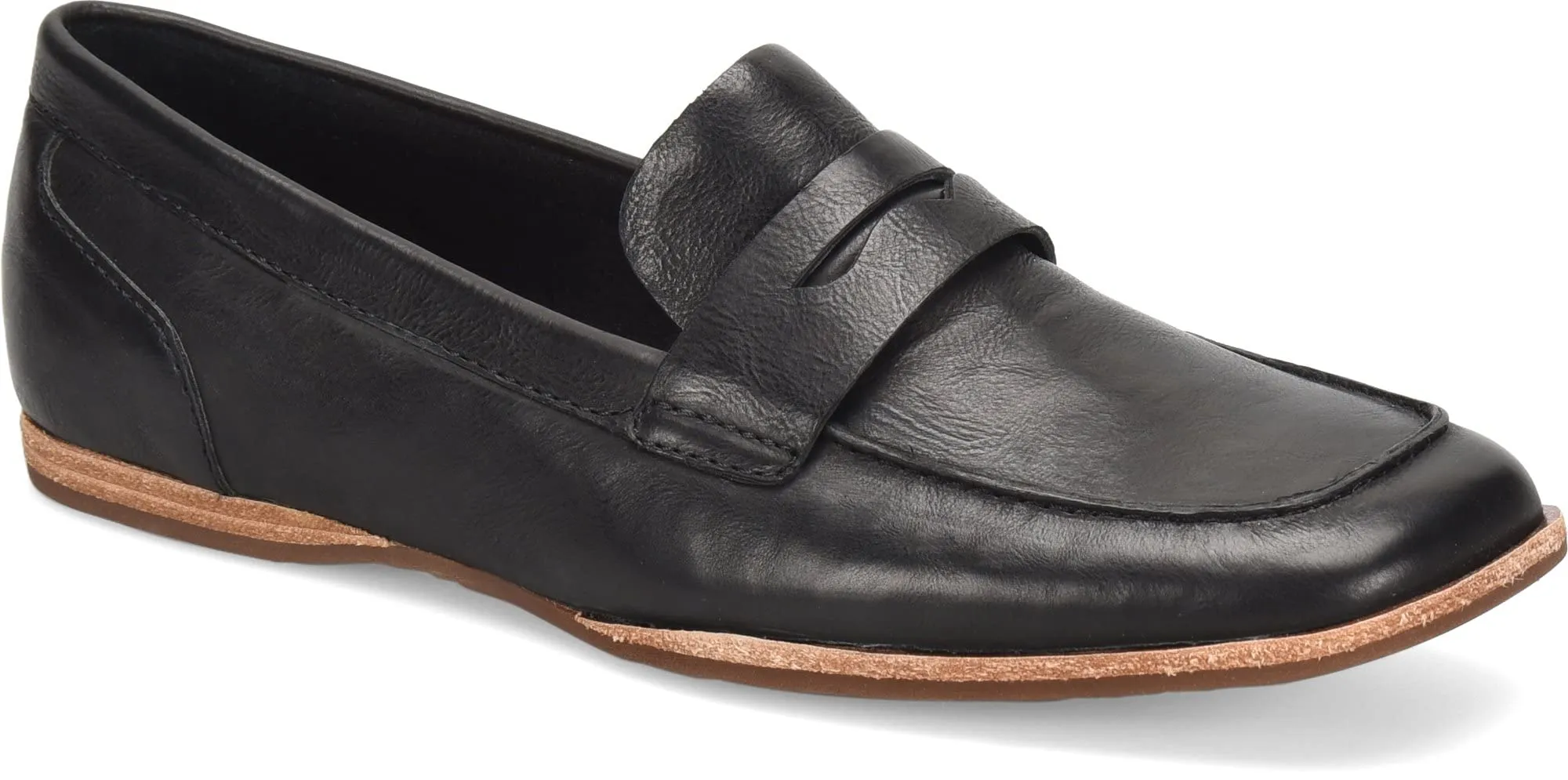 KORK-EASE Pisa Women's Leather Penny Loafer - Classic Icon Redesigned with Modern Square Toe and Premium Comfort 9.5 Black