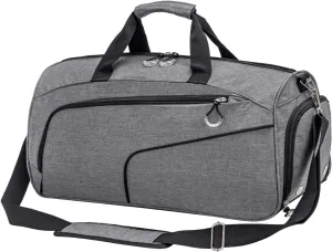Kuston Sports Gym Bag with Shoes Compartment &Wet Pocket Gym Duffel Bag Overnight Bag for Men and Women