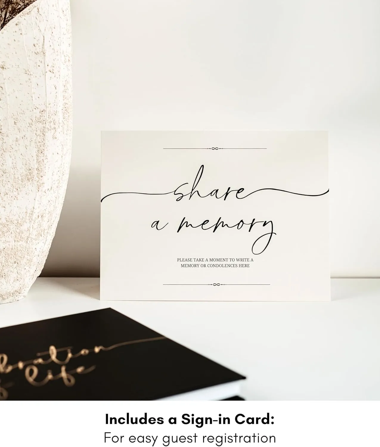 Lamare Funeral Guest Book for Memorial Service – Elegant Celebration of Life Guest Book and in Loving Memory Guest Book - Condolences Book for Funeral