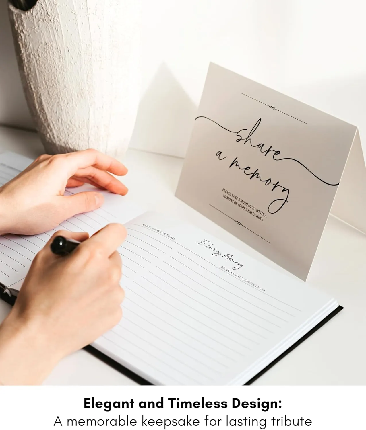 Lamare Funeral Guest Book for Memorial Service – Elegant Celebration of Life Guest Book and in Loving Memory Guest Book - Condolences Book for Funeral