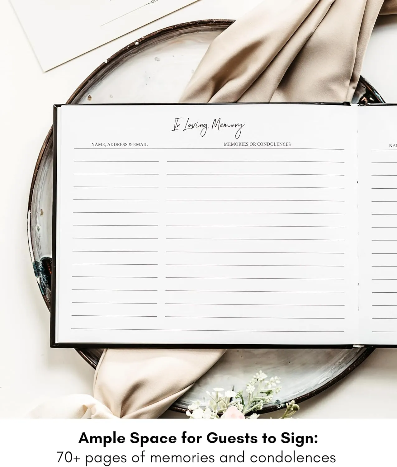 Lamare Funeral Guest Book for Memorial Service – Elegant Celebration of Life Guest Book and in Loving Memory Guest Book - Condolences Book for Funeral