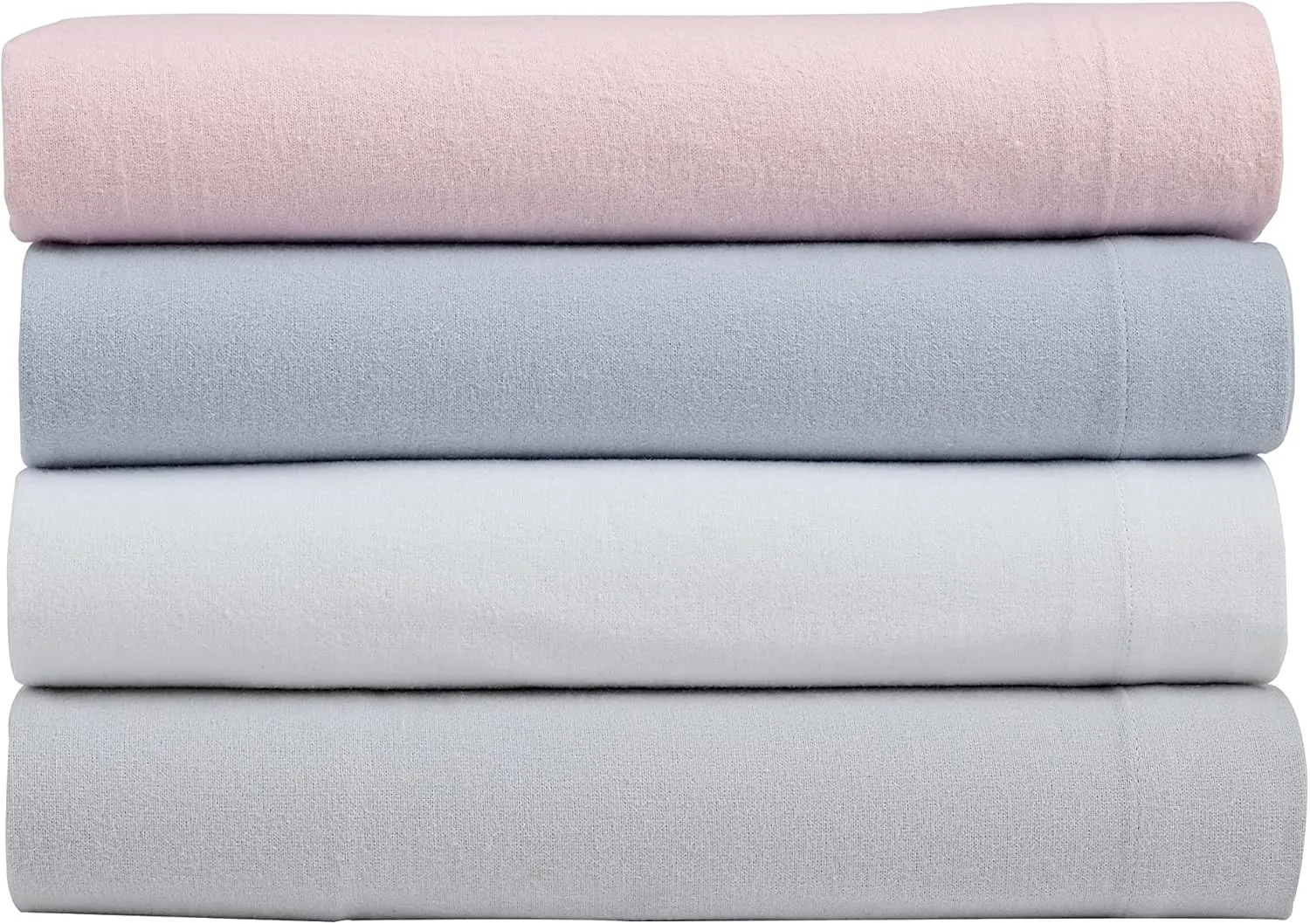 Laura Ashley - Full Sheet Set, Cotton Flannel Bedding, Brushed for Extra Softness & Comfort (Serene Blue, Full)