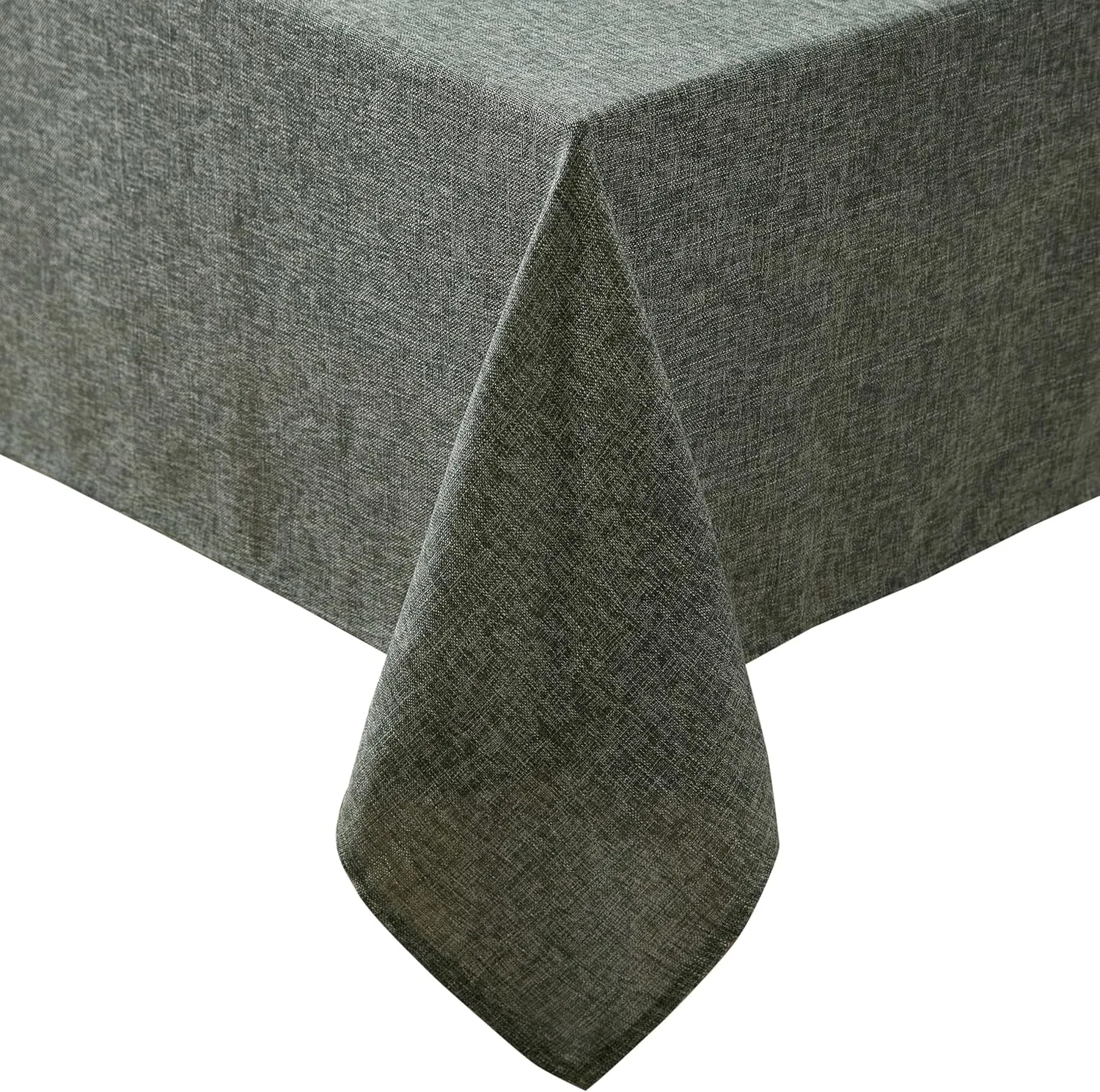 Laura Ashley Harper Luxuriously Smooth Fabric Tablecloth for Formal or Casual Dining, Holiday, Banquet, Wedding or Party, 60" x 120", Olive