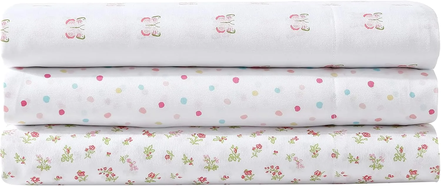 Laura Ashley Kids - Twin Sheets, Soft Wrinkle-Resistant Toddler Bedding Set, Fun & Whimsical Bedroom Decor, Ideal Girl Room Essentials (Confetti Pink, Twin/Twin XL)
