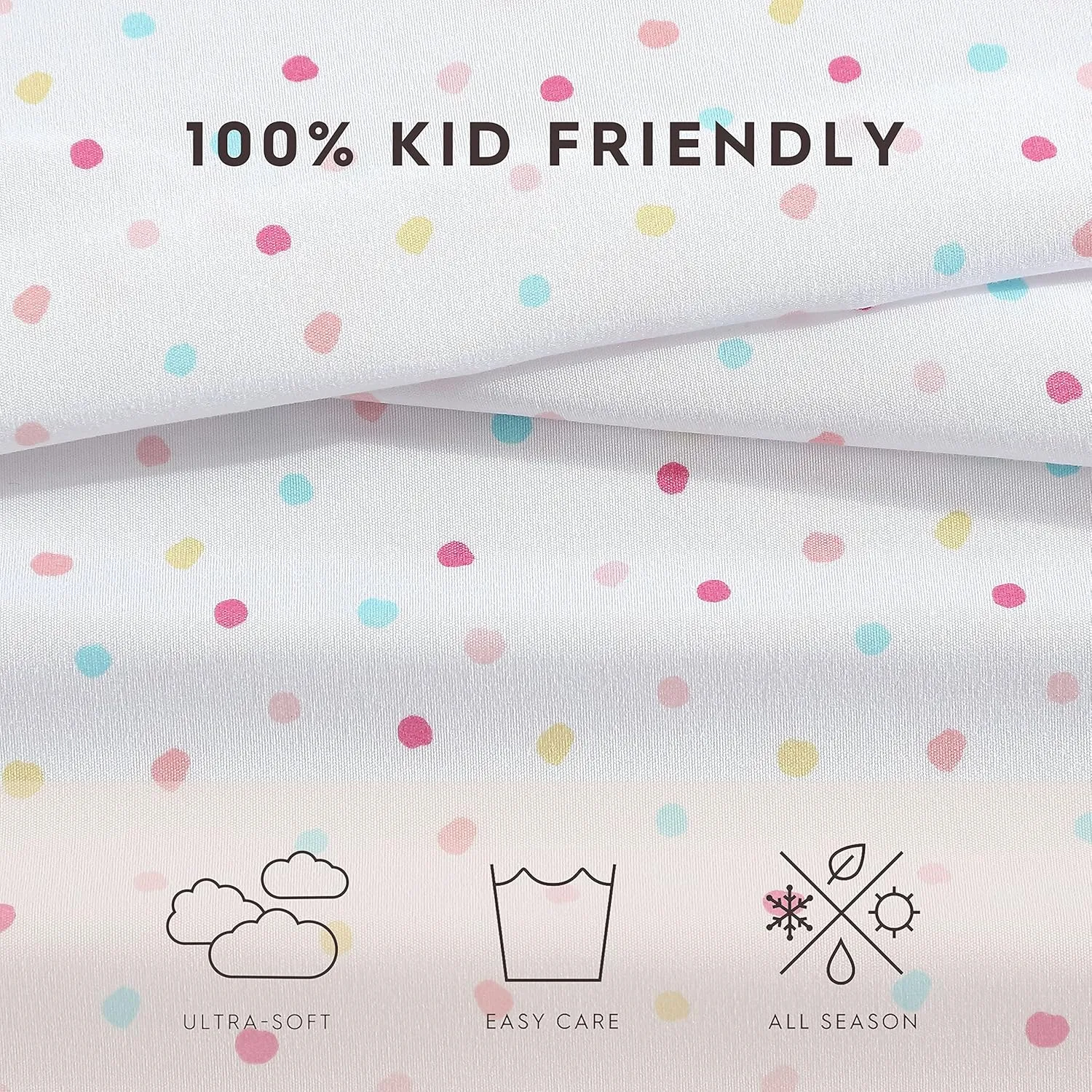 Laura Ashley Kids - Twin Sheets, Soft Wrinkle-Resistant Toddler Bedding Set, Fun & Whimsical Bedroom Decor, Ideal Girl Room Essentials (Confetti Pink, Twin/Twin XL)