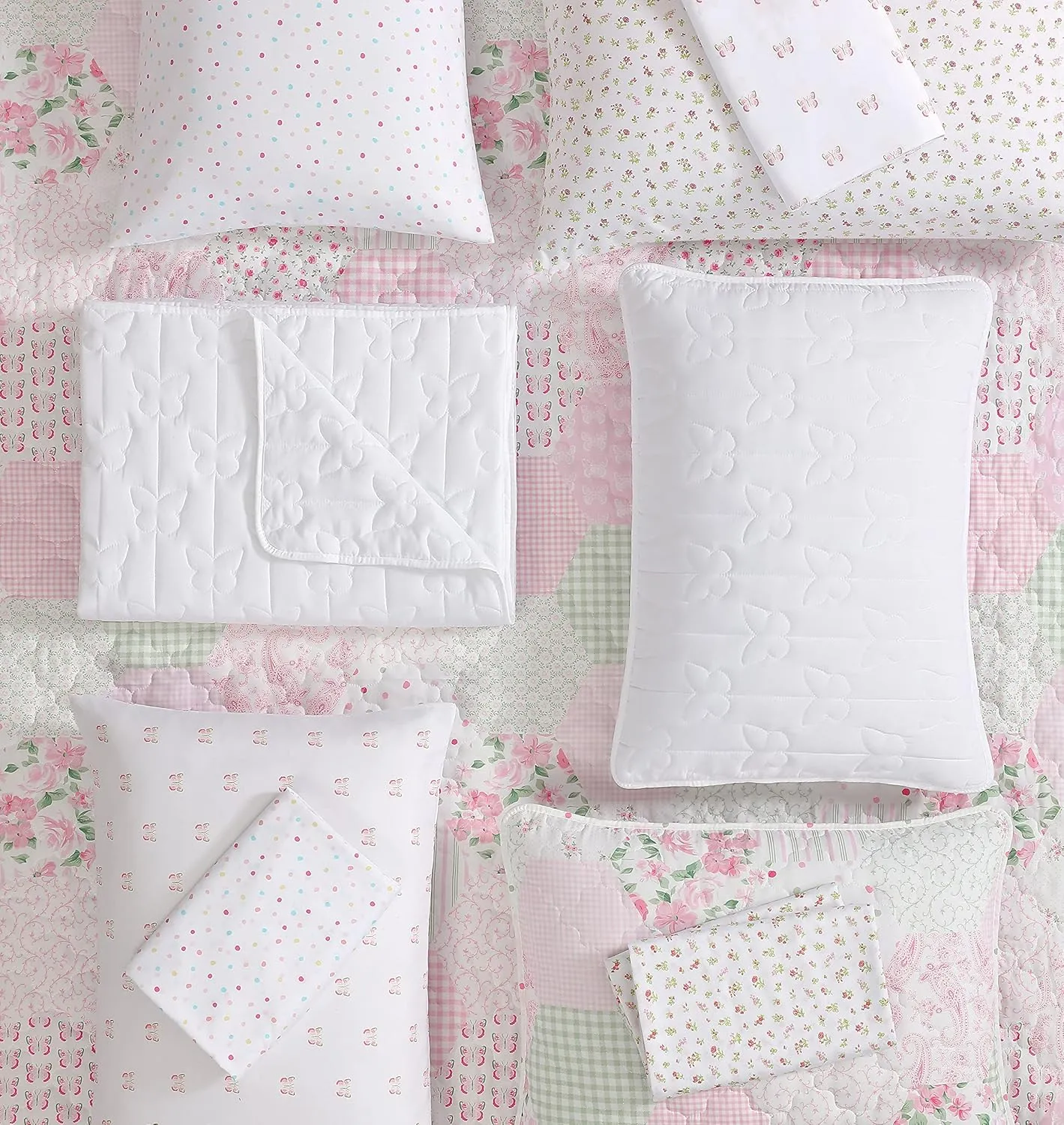 Laura Ashley Kids - Twin Sheets, Soft Wrinkle-Resistant Toddler Bedding Set, Fun & Whimsical Bedroom Decor, Ideal Girl Room Essentials (Confetti Pink, Twin/Twin XL)