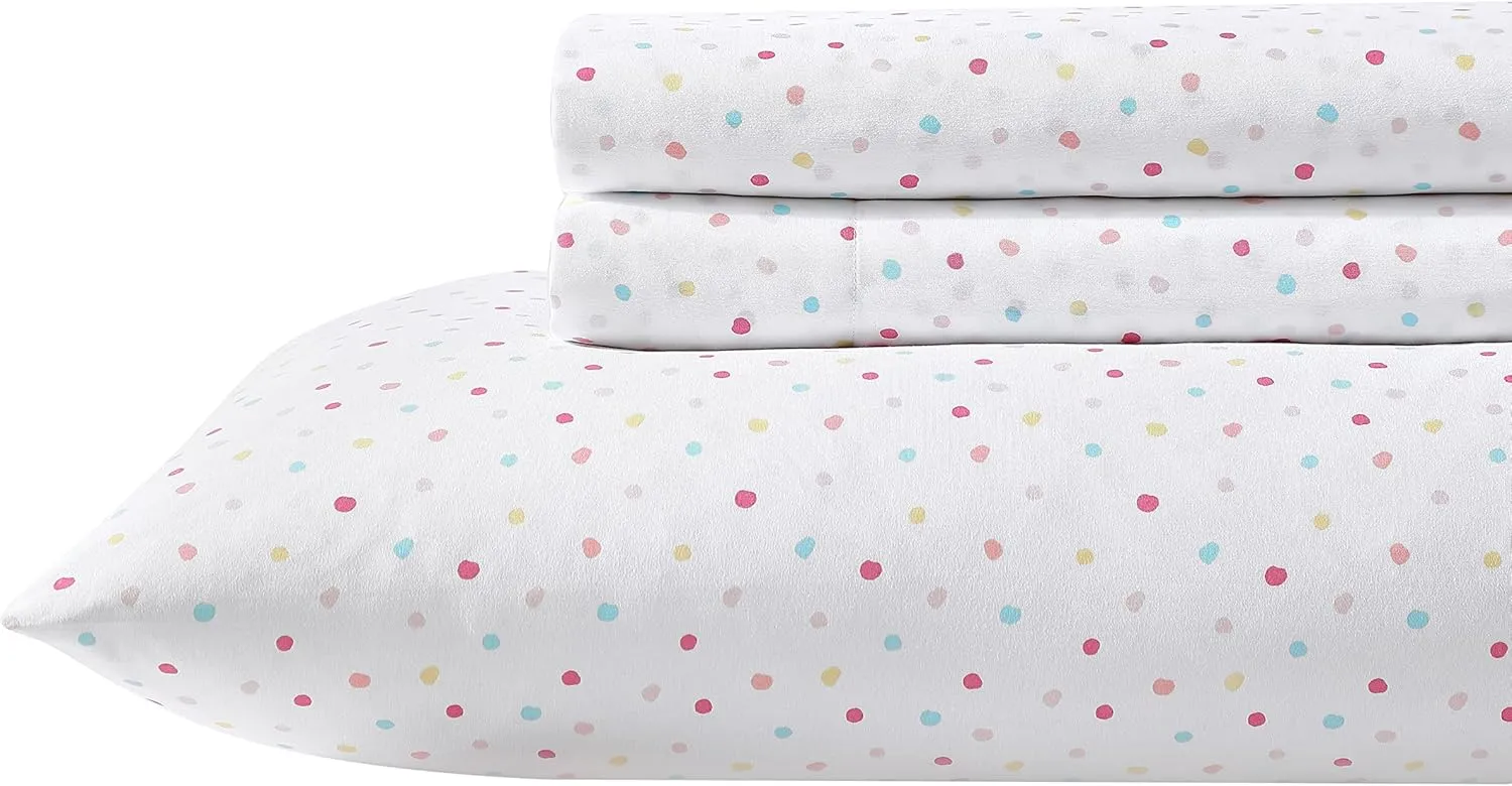 Laura Ashley Kids - Twin Sheets, Soft Wrinkle-Resistant Toddler Bedding Set, Fun & Whimsical Bedroom Decor, Ideal Girl Room Essentials (Confetti Pink, Twin/Twin XL)