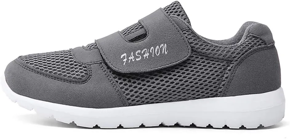 LEADER SHOW Men's Casual Comfort Walking Shoes Ultralight Flats Non-Slip Hook & Loop Fashion Sneakers