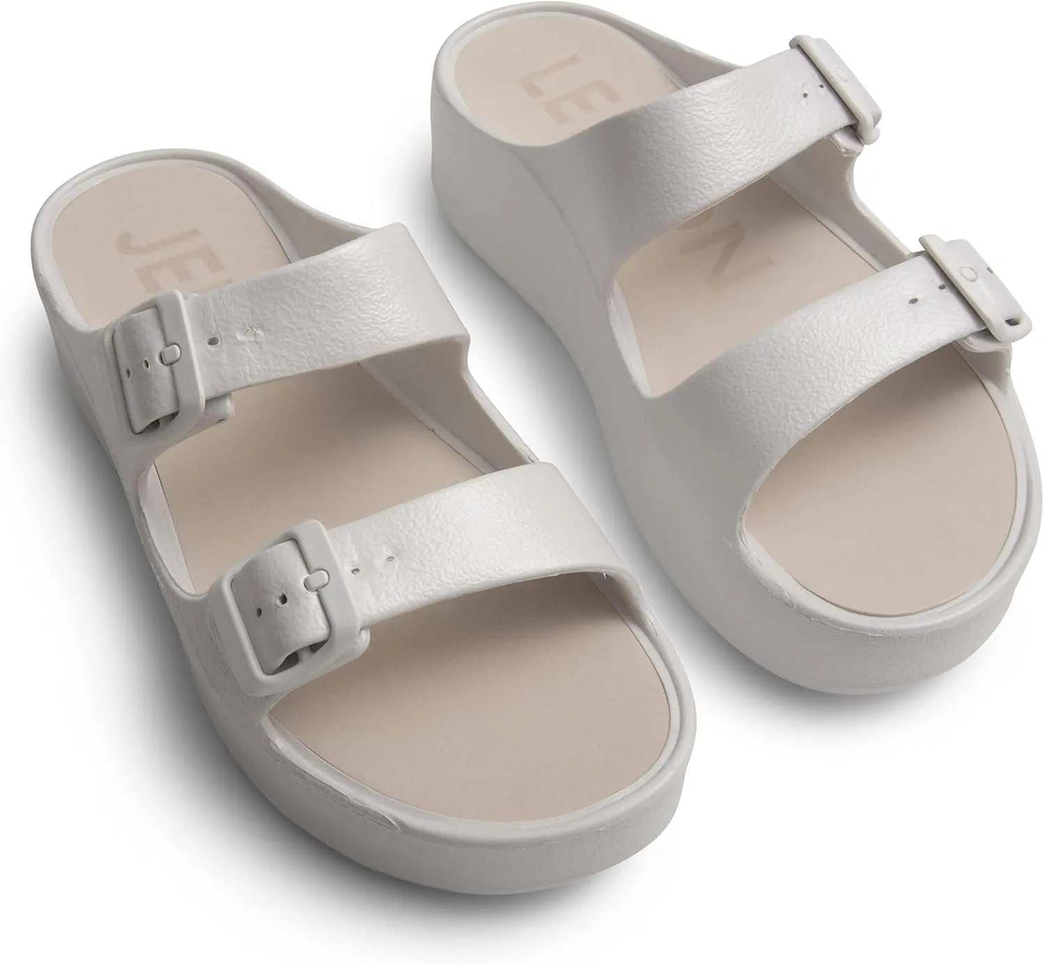 Lemon Jelly Women's Platform Sandals - Casual Double-Buckled Water-Friendly Wedges for Beach - Comfortable, Lightweight Slip-On Sandals for Ladies - Cute, Versatile Chunky Summer Slides