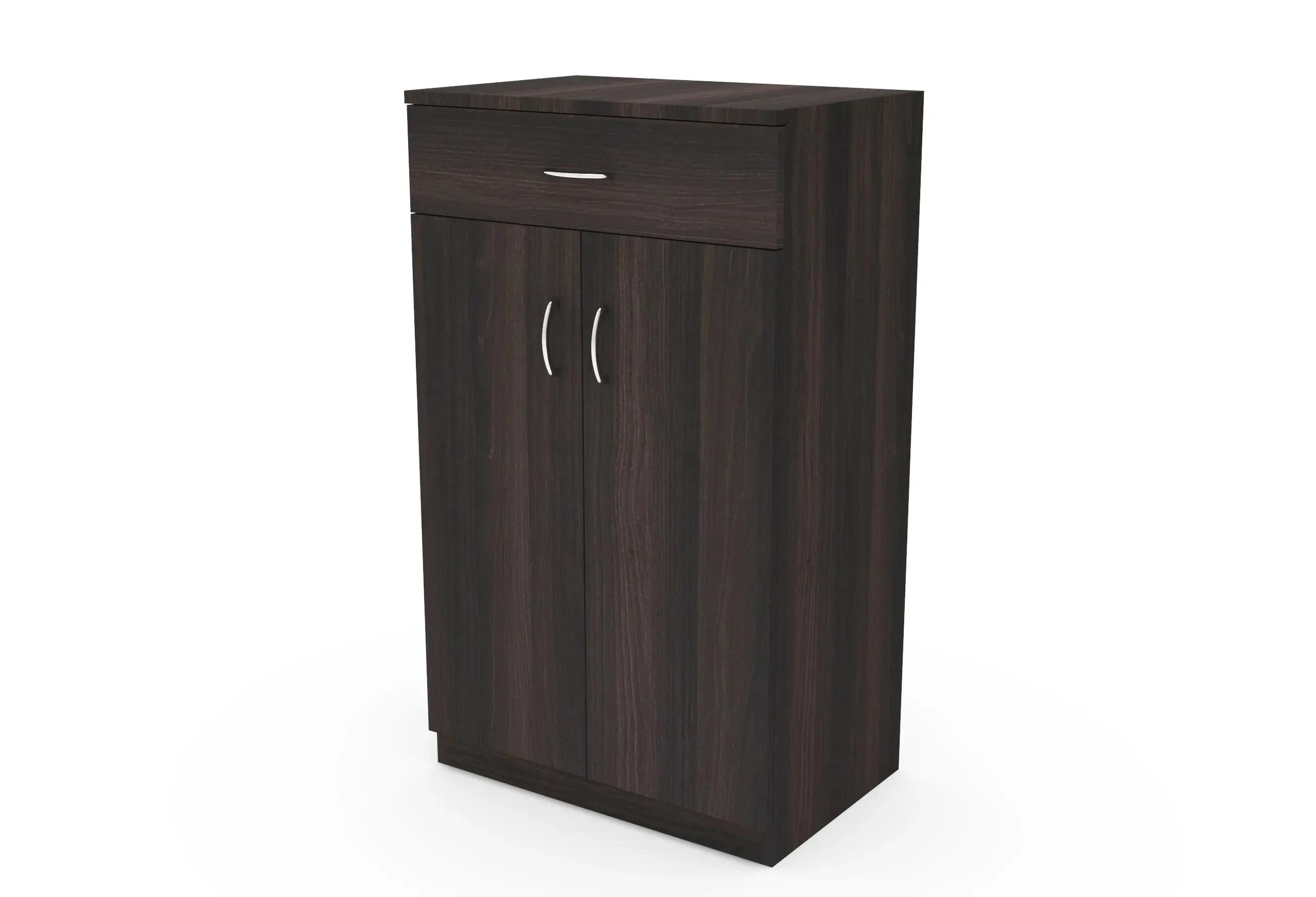Lewis 2 Door Shoe Rack / Multipurpose Cabinet with Drawer (Brown)
