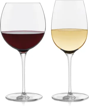 Libbey Signature Red and White Wine Glasses Set of 12, Elegant, Dishwasher Safe Glass, Party Wine Glasses for Birthdays, Weddings, & More