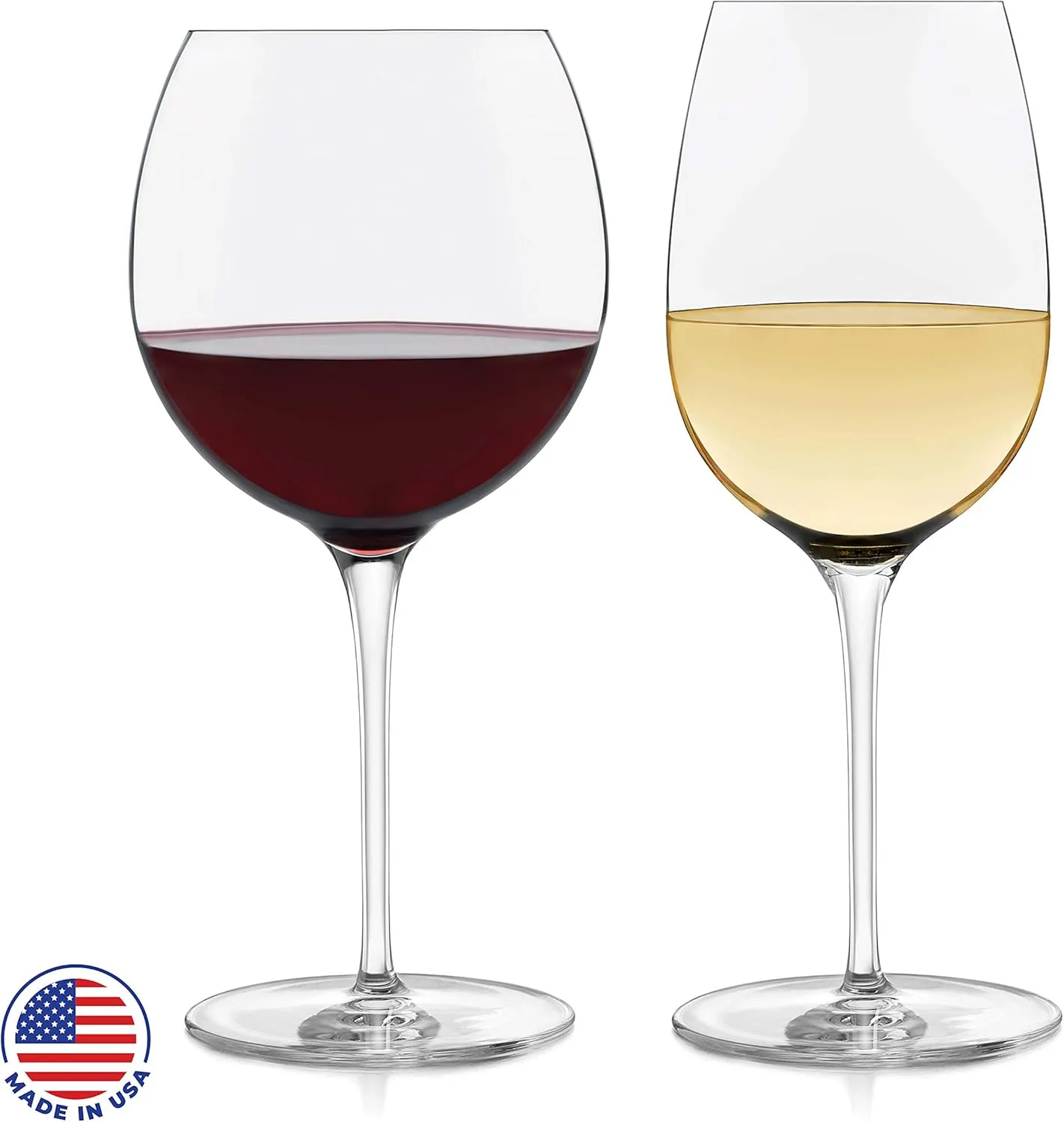 Libbey Signature Red and White Wine Glasses Set of 12, Elegant, Dishwasher Safe Glass, Party Wine Glasses for Birthdays, Weddings, & More