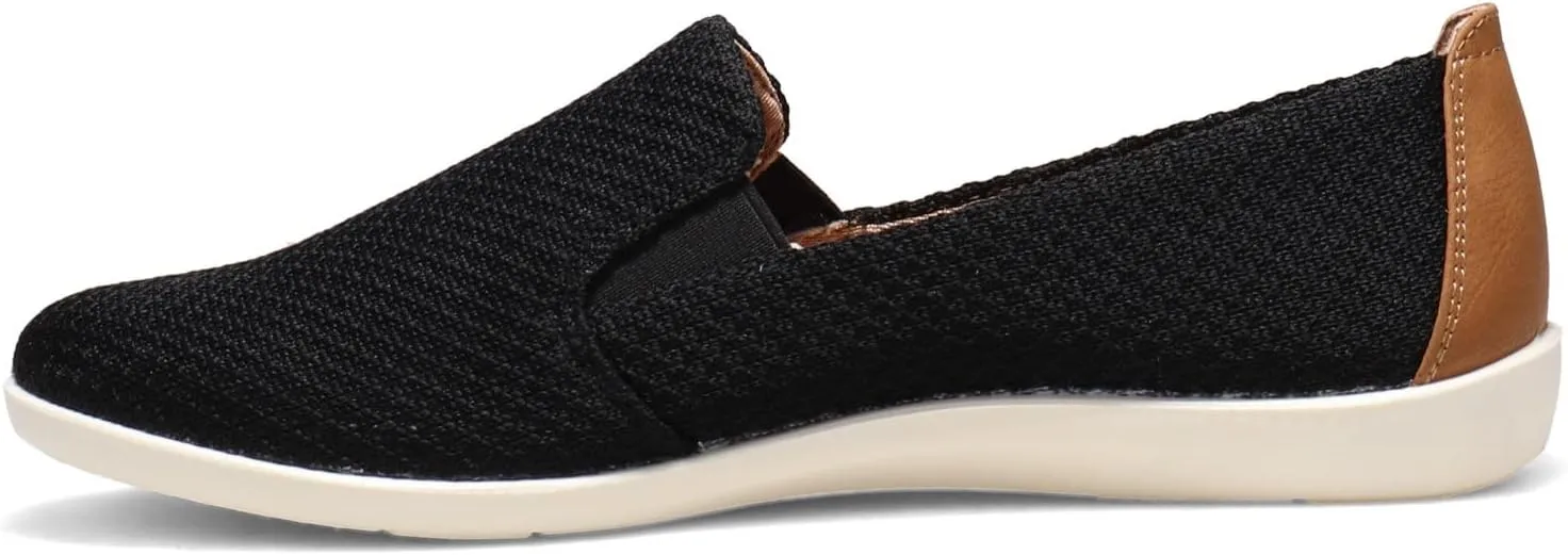 LifeStride Womens Next Level Slip-On Sneaker, Black, 8 Wide US