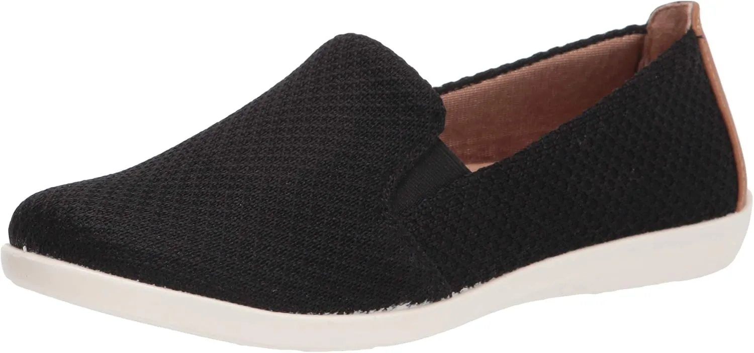LifeStride Womens Next Level Slip-On Sneaker, Black, 8 Wide US