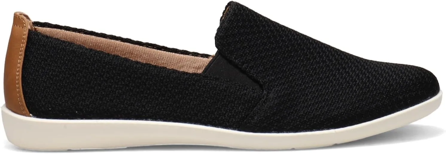 LifeStride Womens Next Level Slip-On Sneaker, Black, 8 Wide US