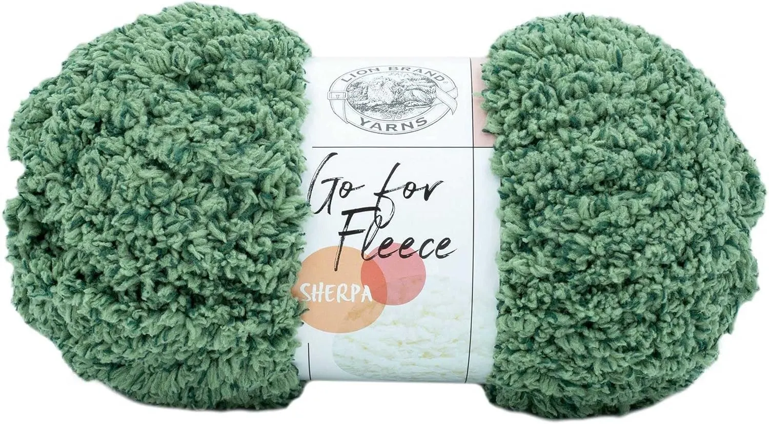 Lion Brand Go for Fleece Sherpa Fern 937-171 (3-Skeins - Same Dye Lot) Jumbo #7 Polyester Yarn for Crocheting and Knitting with Project Bag