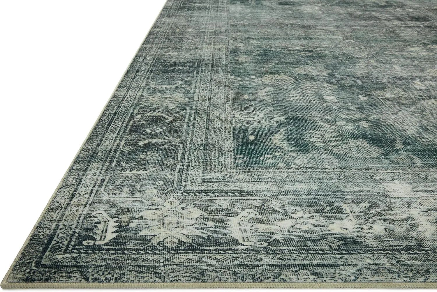 Loloi Magnolia Home by Joanna Gaines Banks Collection BAN-03 Blue/Lagoon 2'-3" x 3'-9" .13" Pile Height, Machine Washable, Accent Rug