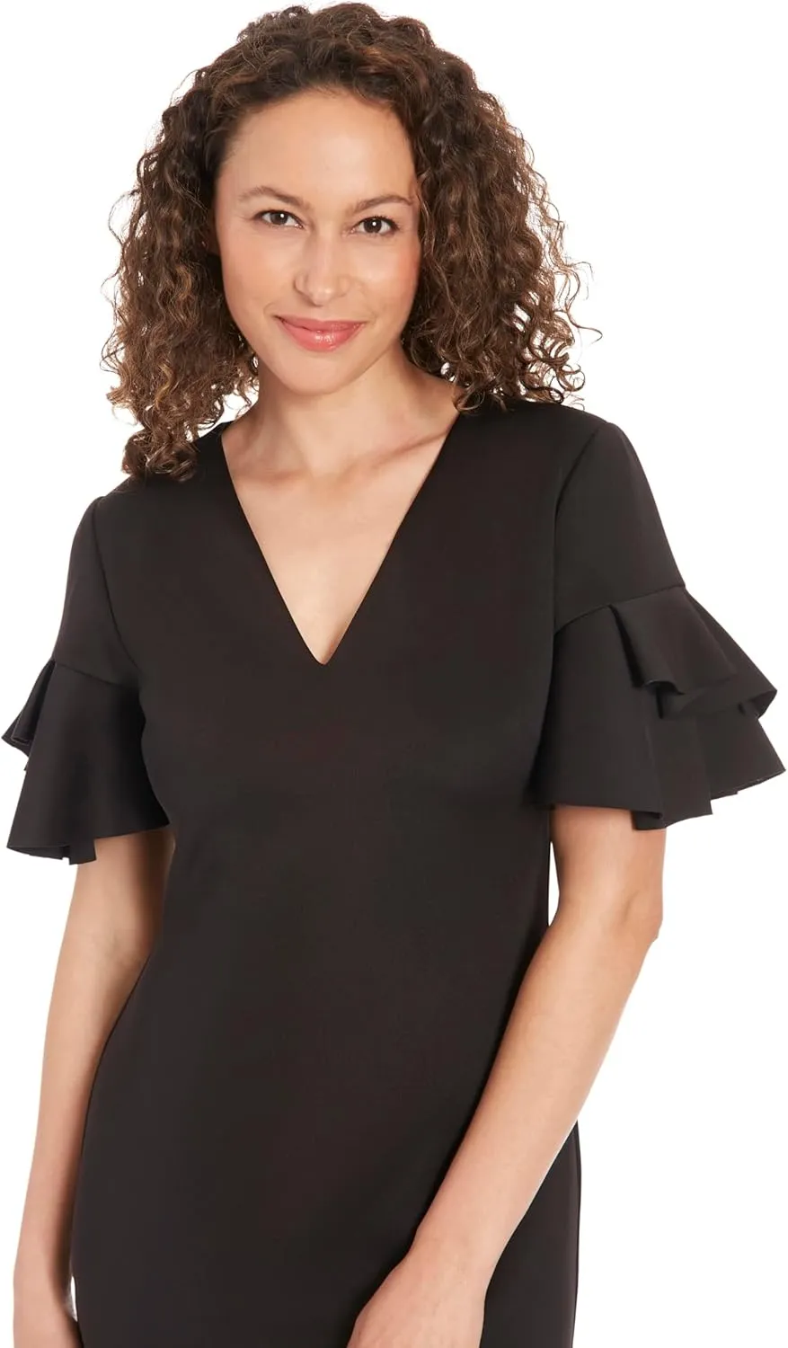London Times Ruffle Bridal Shower, Wedding Guest, Summer, Beach, Or Vacation, Work Dresses for Women