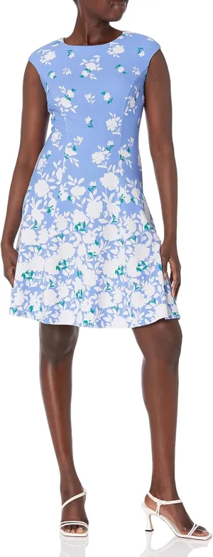 London Times Women's Cap Sleeve Fit and Flare-Elegant Summer Cocktail Graduation Garden Party Wedding Guest Dress