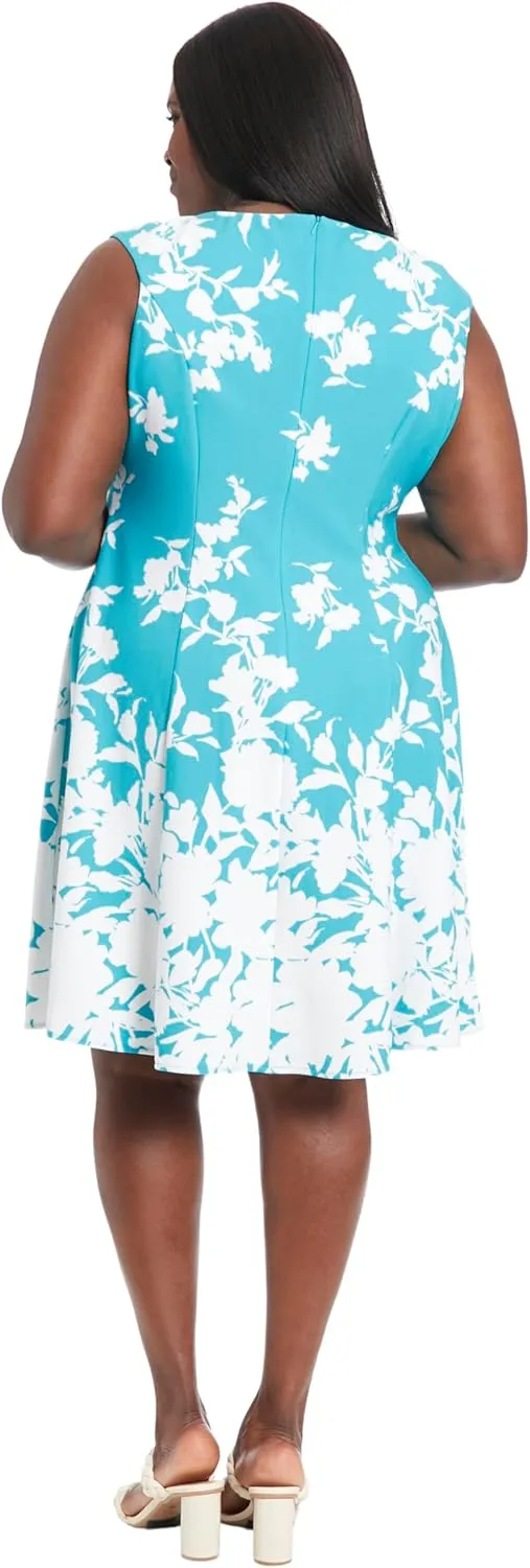 London Times Women's Cap Sleeve Fit and Flare-Elegant Summer Cocktail Graduation Garden Party Wedding Guest Dress