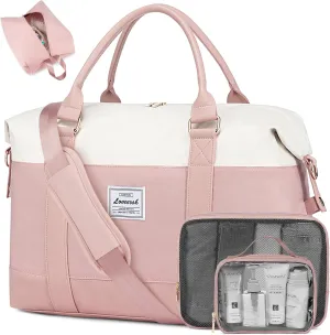 LOVEVOOK Travel Duffle Bag Women,Weekender Bag with Clear Toiletry Bag, Carry on Overnight Bag with Shoe Bag,Hospital Bags for Labor Delivery with Packing Cube